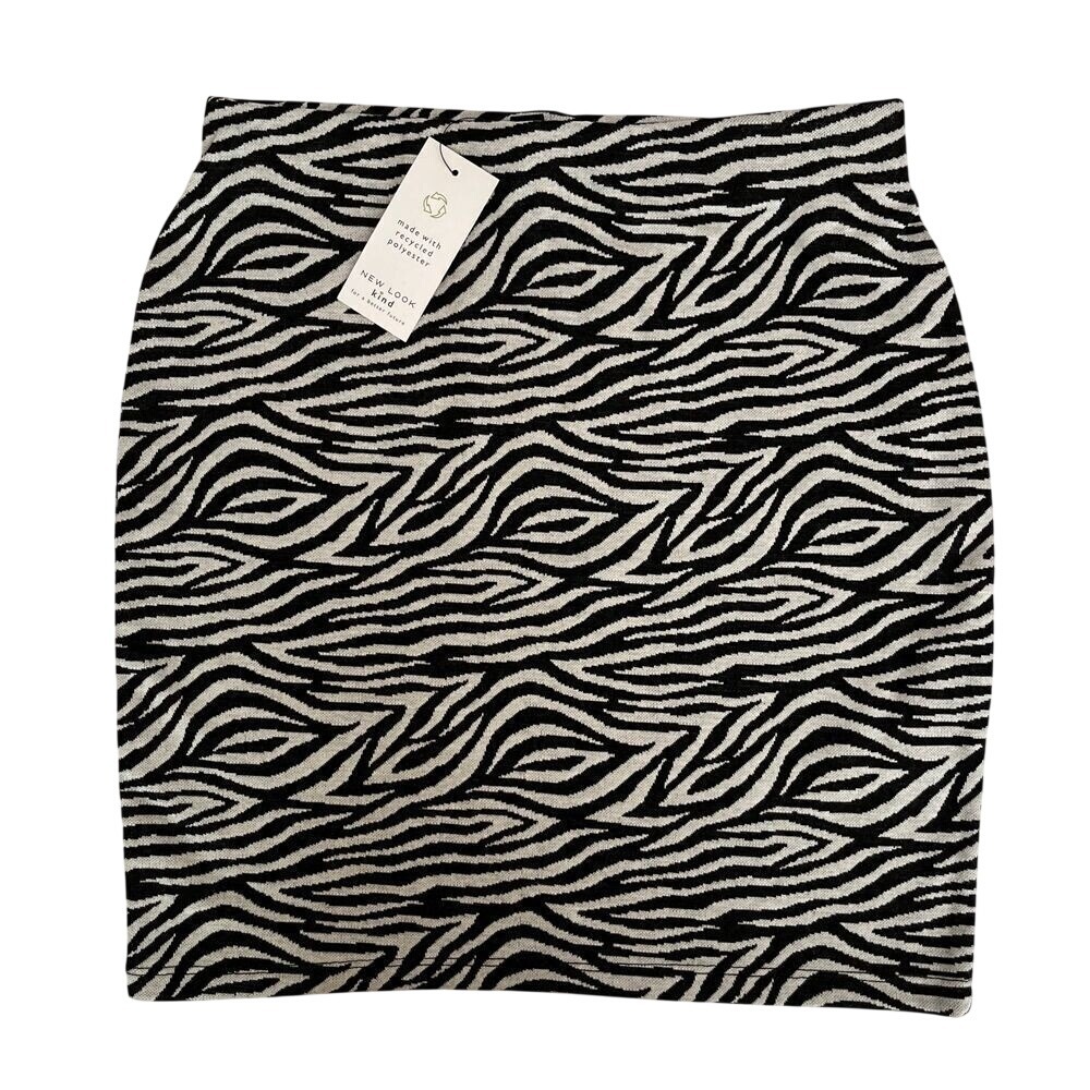 New Look Zebra Tube Skirt, Animal Print Pencil Skirt, Black and White Skirts H7